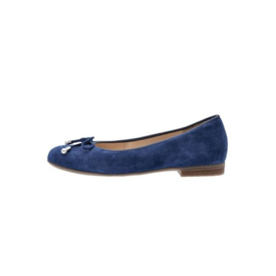 Ballerine en velours cuir bleu avec noeud | Grande pointure femme | ARA
