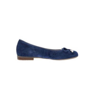 Ballerine en velours cuir bleu avec noeud | Grande pointure femme | ARA
