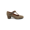 Escarpin salomé en cuir suédé vert à talon | Petite pointure femme | Ellen Kassel