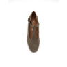 Escarpin salomé en cuir suédé vert à talon | Petite pointure femme | Ellen Kassel