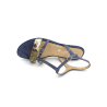 Sandale plate à bride en nubuck bleu jeans | Grande pointure femme | SOFTWAVES