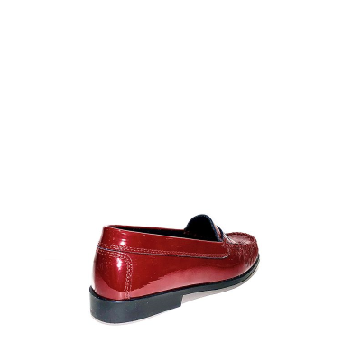 Chaussure mocassin souple en cuir rouge| Petite taille femme| GEO REINO