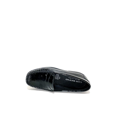 Chaussure mocassin souple en cuir noir | Petite taille femme | GEO REINO