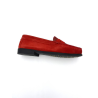 Mocassin souple en velours cuir rouge | Petite pointure femme | Geo Reino
