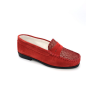 Mocassin souple en velours cuir rouge | Petite pointure femme | Geo Reino