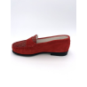Mocassin souple en velours cuir rouge | Petite pointure femme | Geo Reino