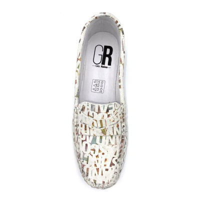 Mocassin souple et confortable suèdé blanc| Petite taille femme | Géo Reino