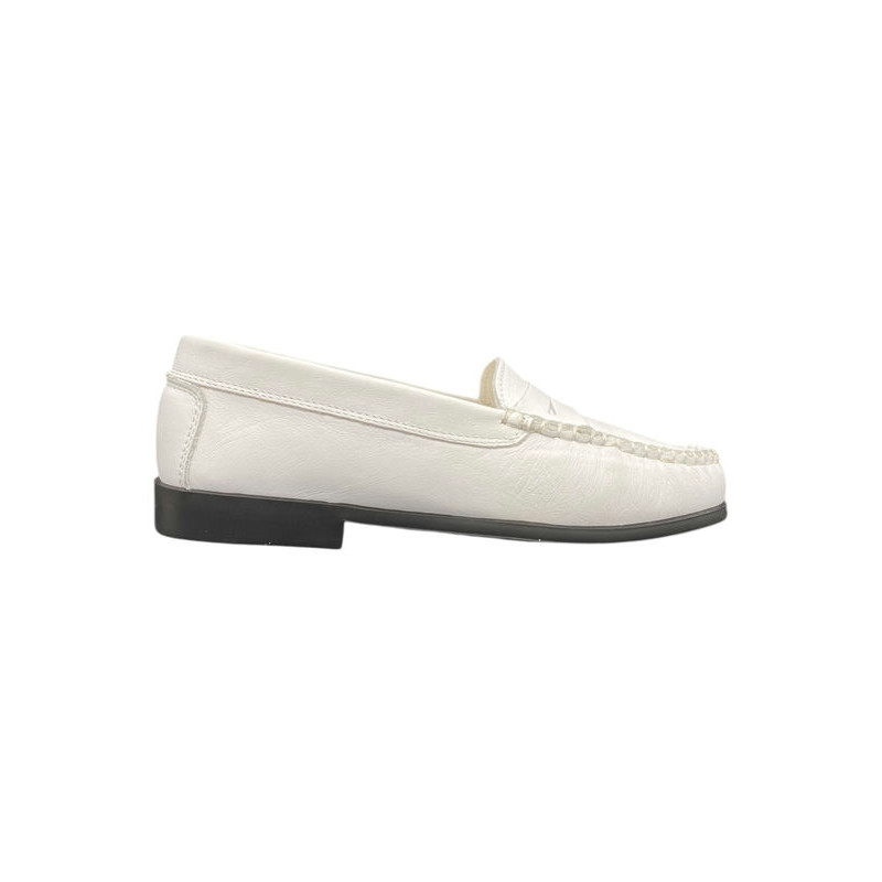 Chaussure Mocassin très souple en cuir blanc | Petite Taille Femme| GEO REINO