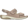 Sandale confort 2 velcros en nubuck taupe| Grande taille femme | Waldlaufer