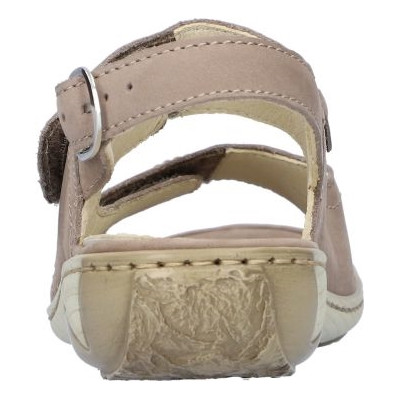 Sandale confort 2 velcros en nubuck taupe| Grande taille femme | Waldlaufer