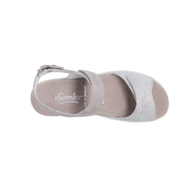 Sandale petit talon semelle amovible beige| Grande taille femme | Semler