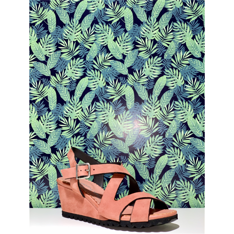 Sandale compensée rosé| Petite taille femme | Ellen Kassel