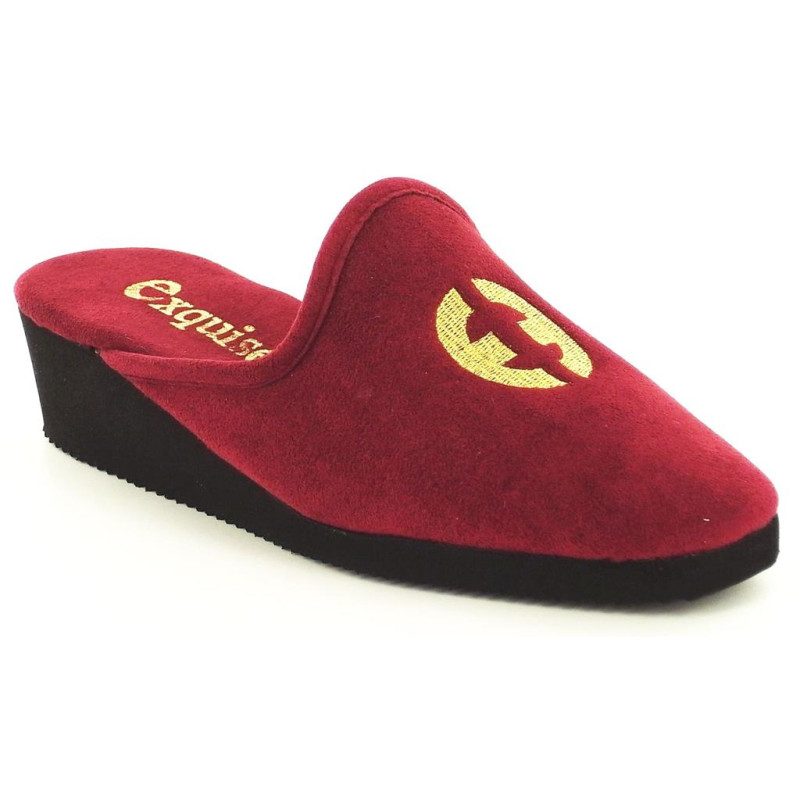 Chausson Mule prune alcantara lavable |Petite Taille Femme | EXQUISE