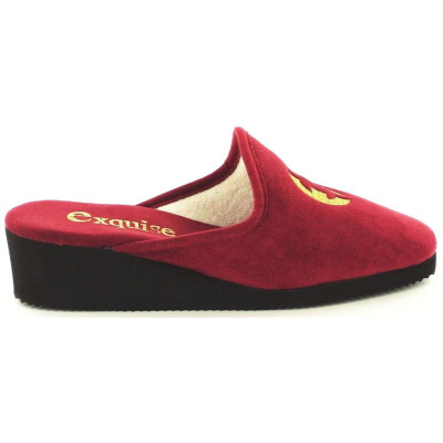 Chausson Mule prune alcantara lavable |Petite Taille Femme | EXQUISE