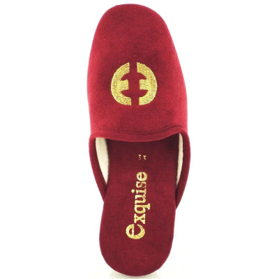 Chausson Mule prune alcantara lavable |Petite Taille Femme | EXQUISE