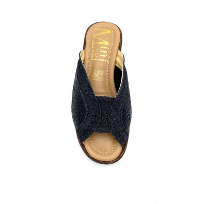 Mule habillée en cuir noir|Petite taille femme|Ellen Kassel