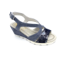 Sandale compensée en nubuck bleu | Petite taille femme | MINI MAXI