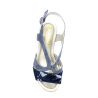 Sandale compensée en nubuck bleu | Petite taille femme | MINI MAXI