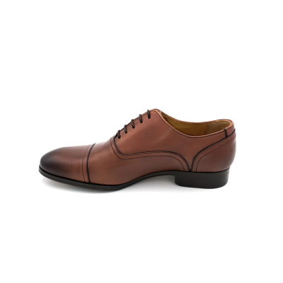 Richelieu en cuir cognac bout coupé | Petite Taille Homme | Alexander Bennett