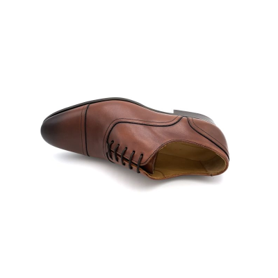 Richelieu en cuir cognac bout coupé | Petite Taille Homme | Alexander Bennett