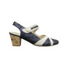 Sandale en cuir marine bout fermé avec bride en Petite Taille pour Femme