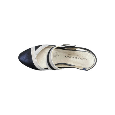 Sandale en cuir marine bout fermé avec bride en Petite Taille pour Femme
