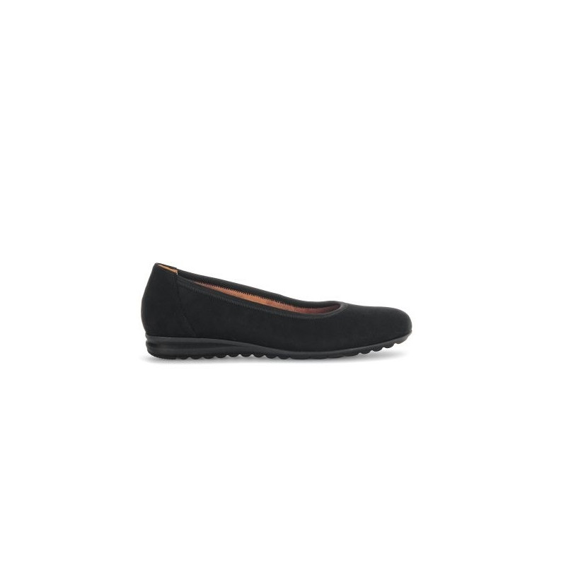 ballerine nubuck noir|Grande taille femme|Gabor