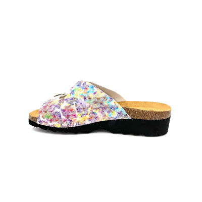 Mule cuir imprimé multicolore | Grande taille femme| Artika