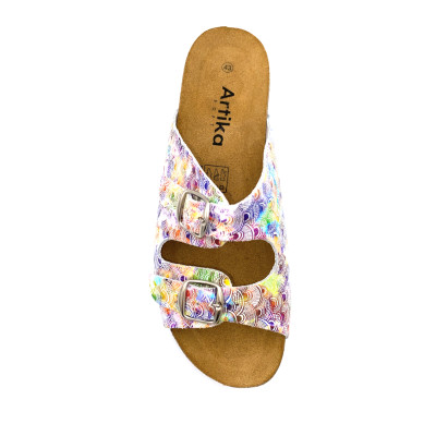 Mule cuir imprimé multicolore | Grande taille femme| Artika