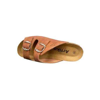 Mule confortable nubuck cognac|Petite taille femme|Artika