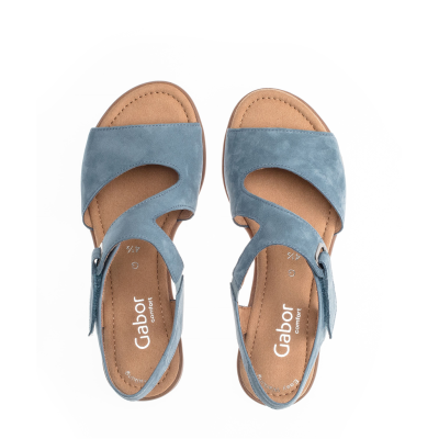 sandale sport nubuck bleu ciel| Grande taille femme | Gabor