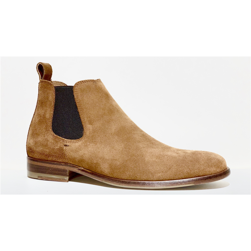 Boots chelsea en daim cognac | Petite taille homme | PAIRE ET FILS