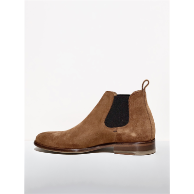 Boots chelsea en daim cognac | Petite taille homme | PAIRE ET FILS