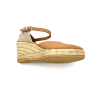 Espadrille cognac en cuir et à talon compensé | Petite pointure femme | Toni Pons