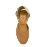 Espadrille cognac en cuir et à talon compensé | Petite pointure femme | Toni Pons