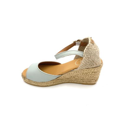 Espadrille compensée avec sa boucle en cuir bleu ciel | Petite taille femme |Toni Pons