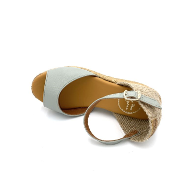 Espadrille compensée avec sa boucle en cuir bleu ciel | Petite taille femme |Toni Pons