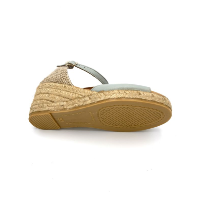 Espadrille compensée avec sa boucle en cuir bleu ciel | Petite taille femme |Toni Pons