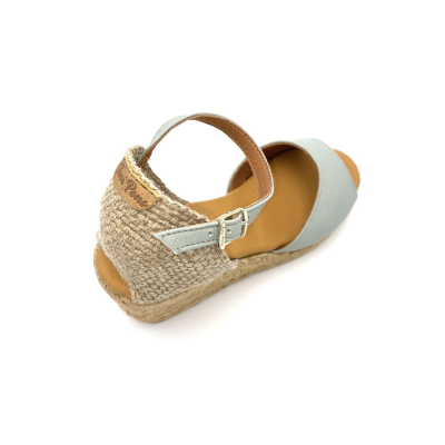 Espadrille compensée avec sa boucle en cuir bleu ciel | Petite taille femme |Toni Pons