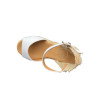 Sandale type Espadrille Cordes sur Talon en cuir Blanc en petite taille femme