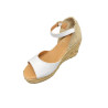 Sandale type Espadrille Cordes sur Talon en cuir Blanc en petite taille femme