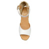 Sandale type Espadrille Cordes sur Talon en cuir Blanc en petite taille femme