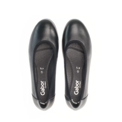 Ballerine cuir noir semelle sport|Grande taille femme|Gabor