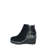 SOFTWAVES | Bottine sur talon compensé en nubuck noir | petite pointure femme