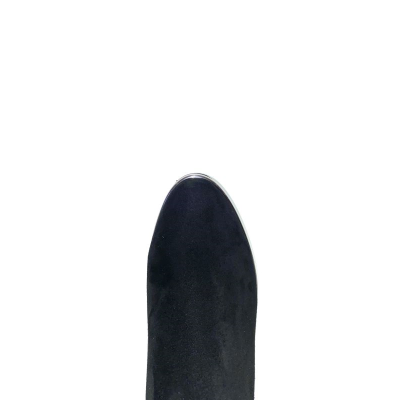 SOFTWAVES | Bottine sur talon compensé en nubuck noir | petite pointure femme