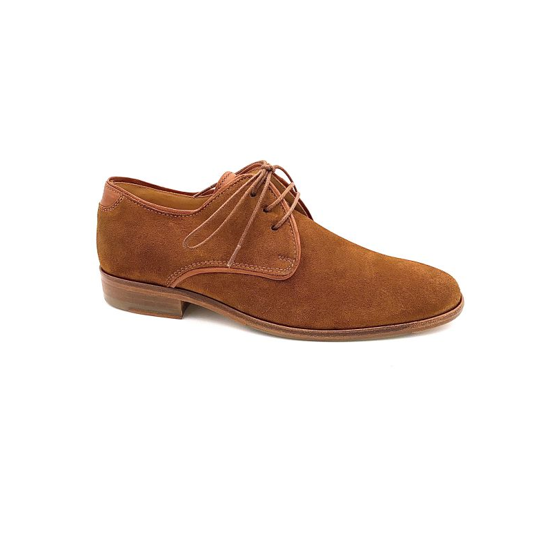 Derby cognac en daim | Petite pointure homme | Paire et Fils