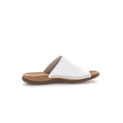 Mule entre-doigt en cuir blanc | Grande taille femme | GABOR