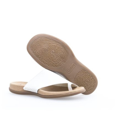 Mule entre-doigt en cuir blanc | Grande taille femme | GABOR