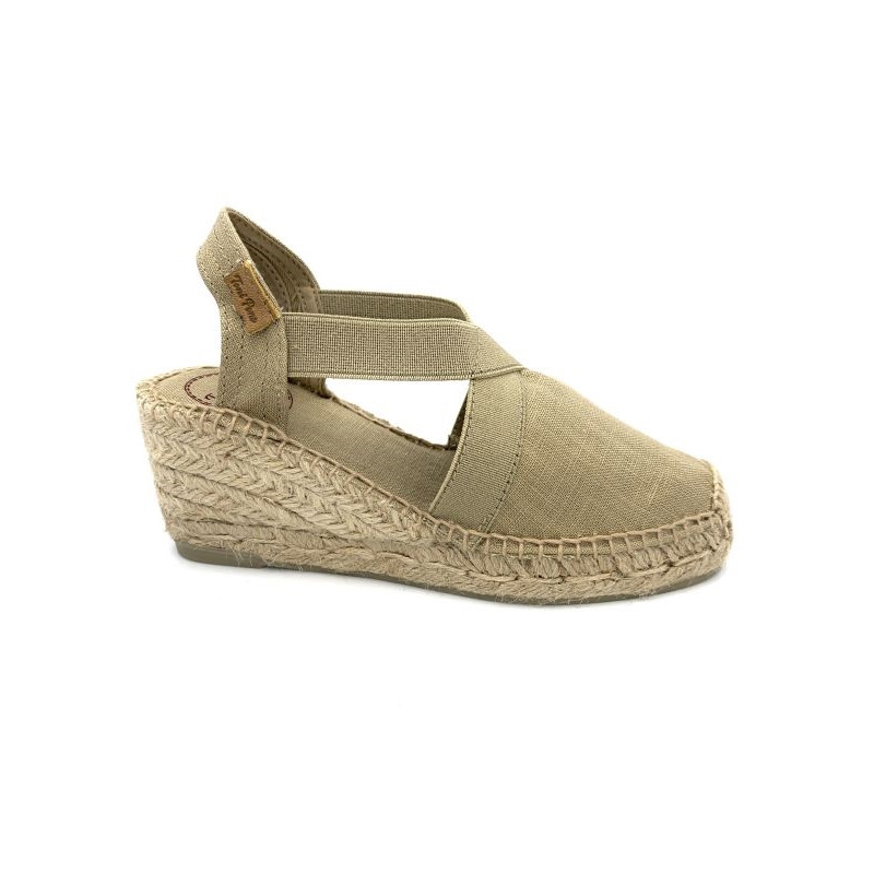 Espadrille fermée en textile compensée pierre | Petite pointure femme | Toni Pons