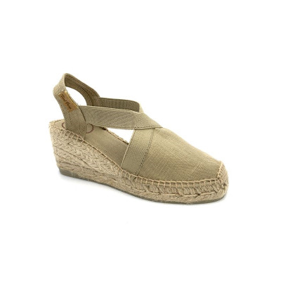 Espadrille fermée en textile compensée pierre | Petite pointure femme | Toni Pons